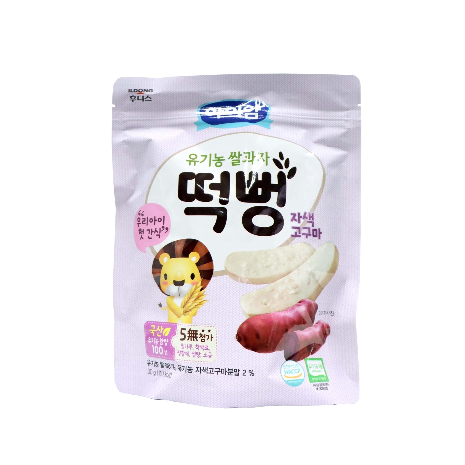Ildong Organic Rice Rusk Sweet Potato Flavour 30g