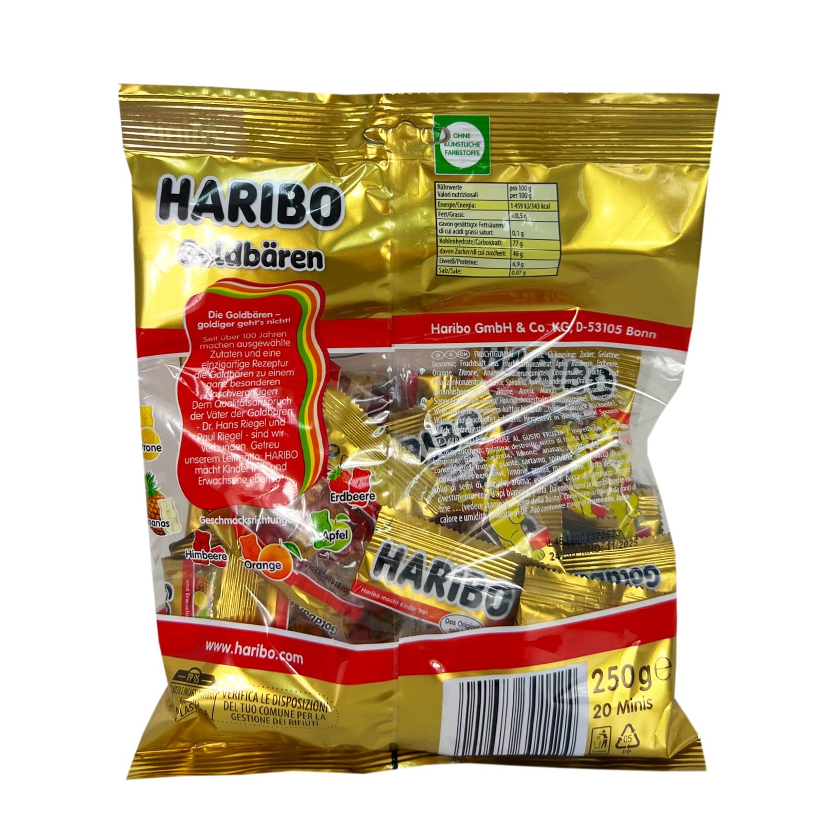 Haribo 獨立包裝迷你經典果汁熊仔軟糖 大袋裝 250g