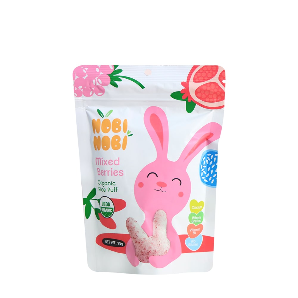Nobi Nobi 兔仔米脆 (雜莓味) 15克