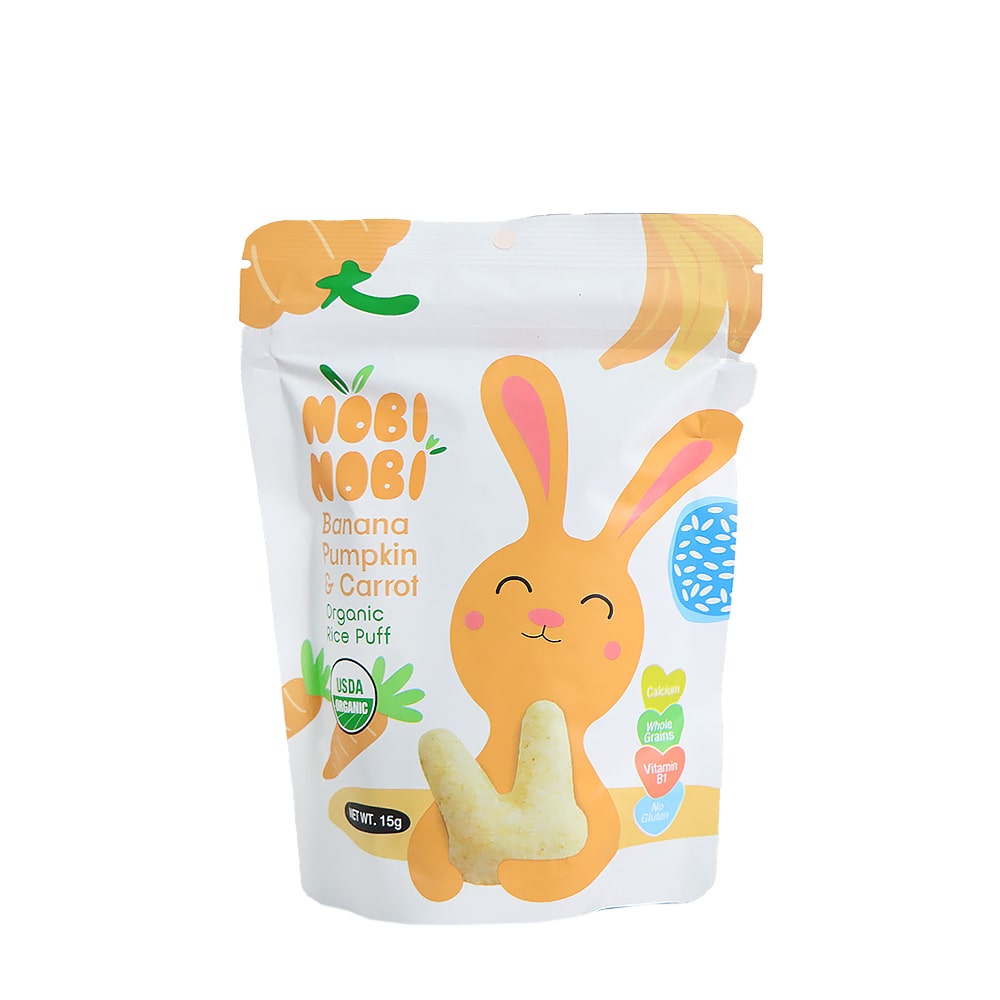 Nobi Nobi Banana Pumpkin & Carrot Organic Rice Puff 15g