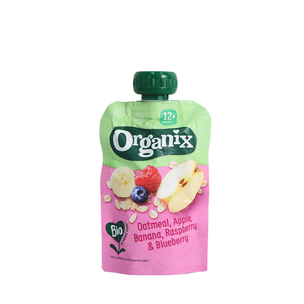 Organix Oatmeal, Apple, Banana, Raspberry & Blueberry Pouch 100g