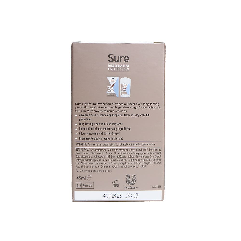 Sure 96小時極效保護清新抑味止汗膏 女用 45毫升