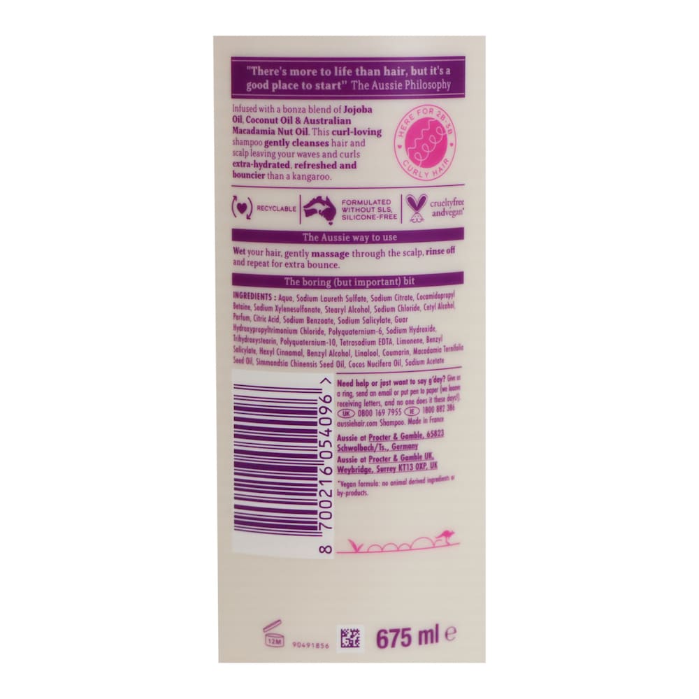 Aussie 曲髮專用保濕洗髮露 675毫升