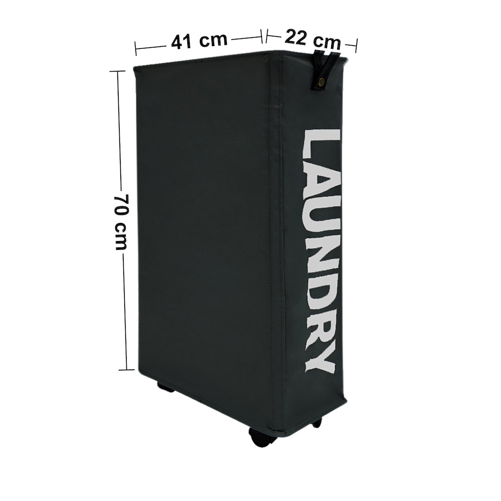 Laundry Hamper with Wheels (Black)