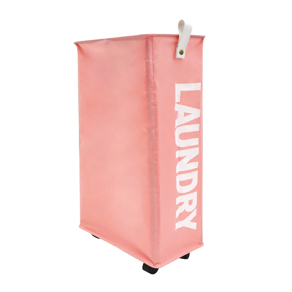 Laundry Hamper On Wheels (Pink)