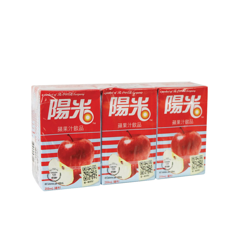 陽光 蘋果汁飲品紙包裝,250亳升 x 6,帶來天然滋味的復刻版包裝