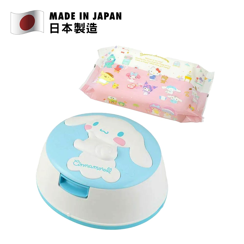 LEC Cinnamoroll 99.9% 純水濕紙巾,包含可愛Cinnamoroll盒子,日本製造,舒適柔軟