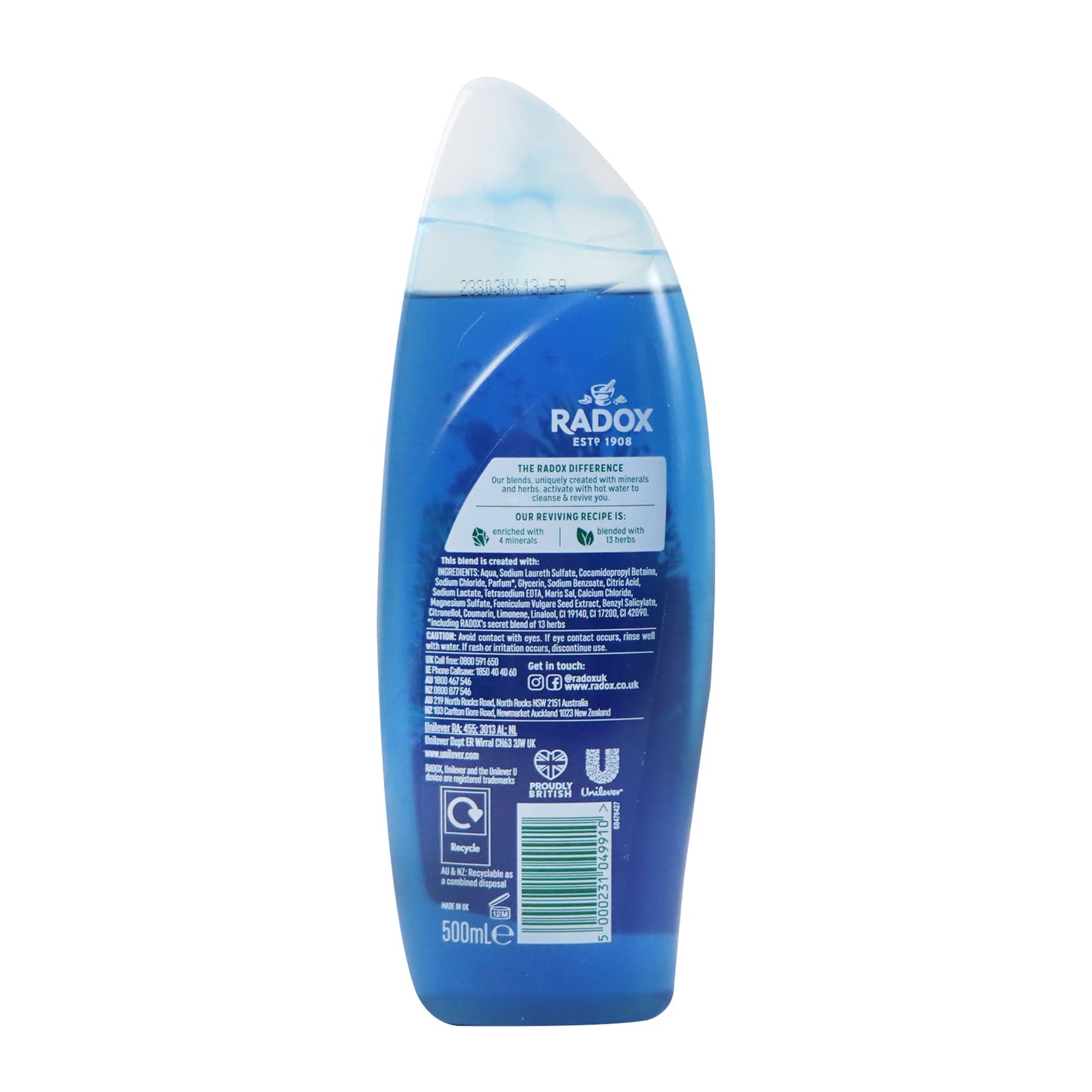 Radox 男士二合一清新洗髮沐浴露 500毫升 (茴香及海洋礦物味)