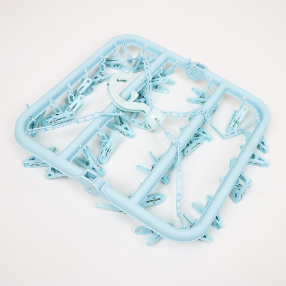 可折疊防風晾衣夾架 (藍色)