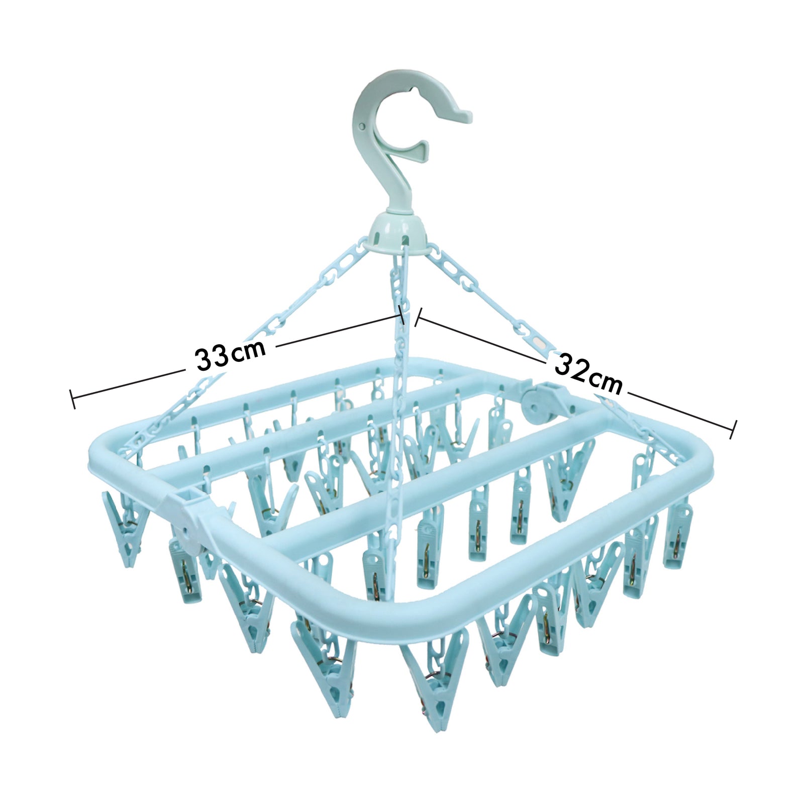 可折疊防風晾衣夾架 (藍色)