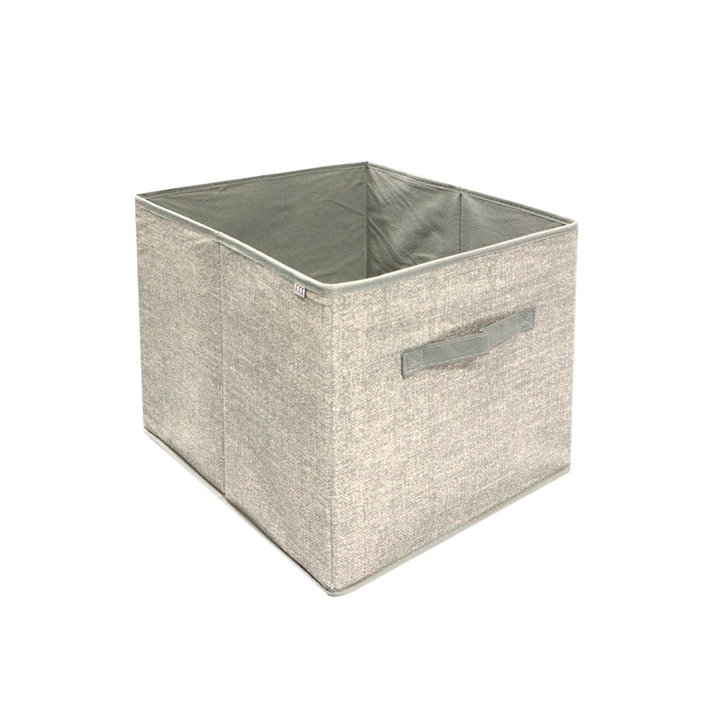 可摺疊灰紋布藝抽屜儲物籃