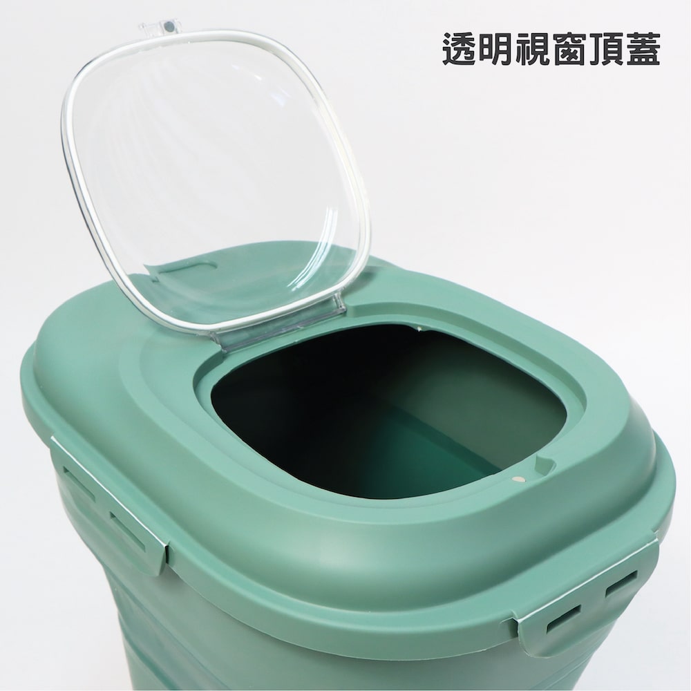 可摺疊帶蓋矽膠收納桶有透明視窗頂蓋