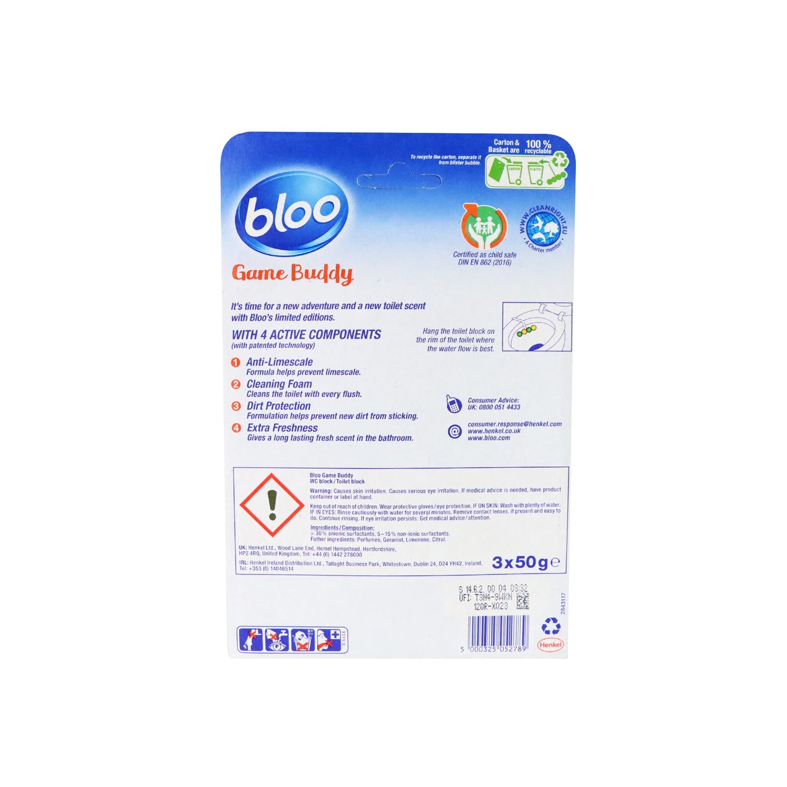 Bloo Clean & Fresh Toilet Block 3pcs (Game Buddy)