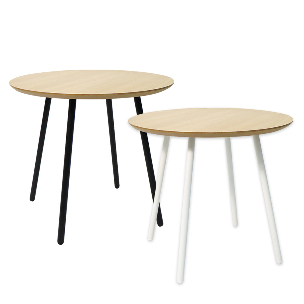 木製圓形茶几桌配金屬腳有2個顏色