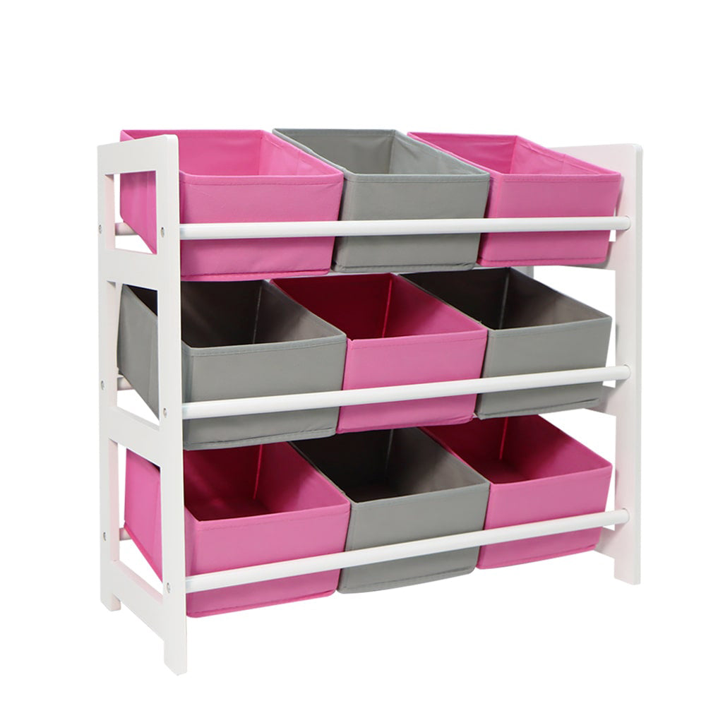 三層收納架連9個不織布籃