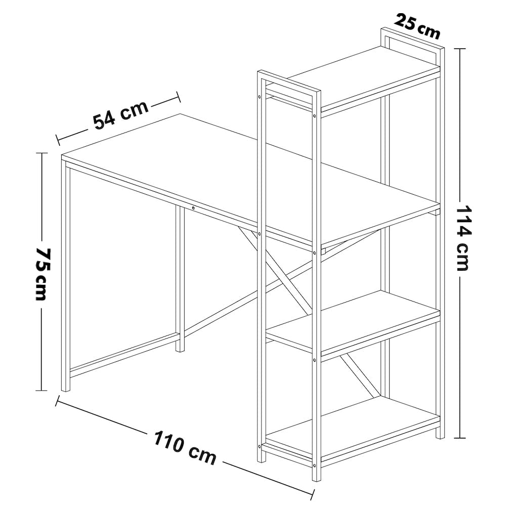 Computer Desk with Storage Shelves