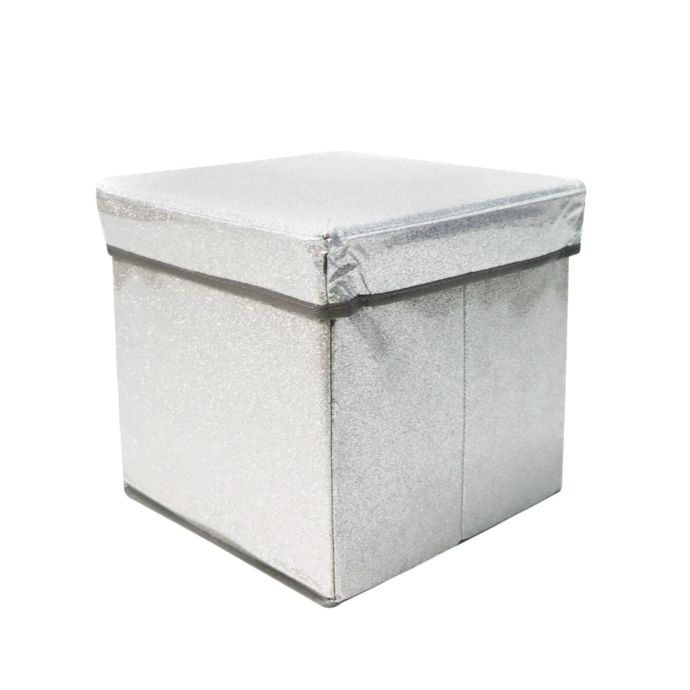 銀色可摺疊閃亮收納凳