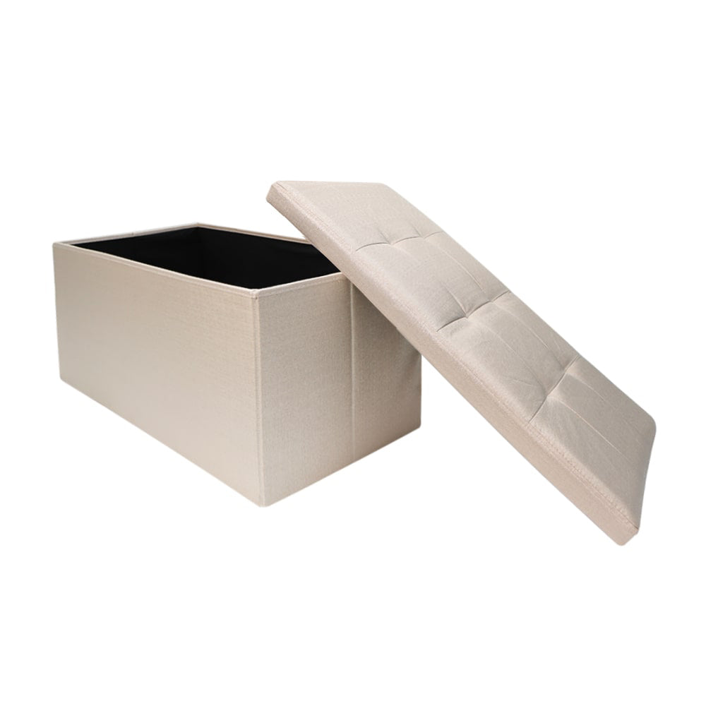 淺褐色可摺疊閃亮收納長凳