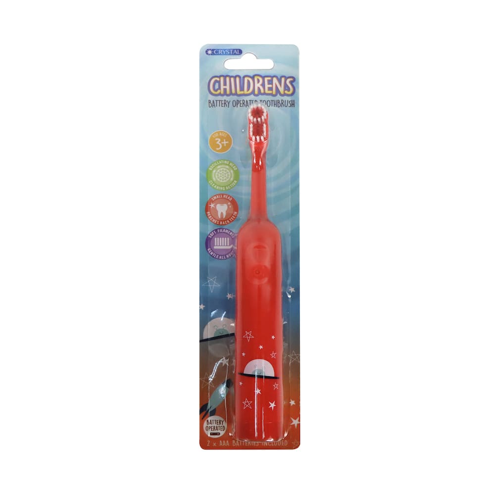 Crystal Childrens Battery Operated Toothbrush (Red)