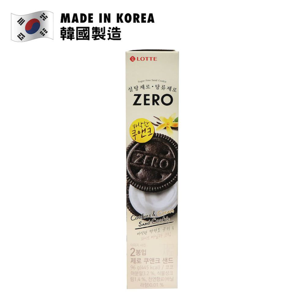 LOTTE Zero Cookies & Cream Sand Cookie 96g