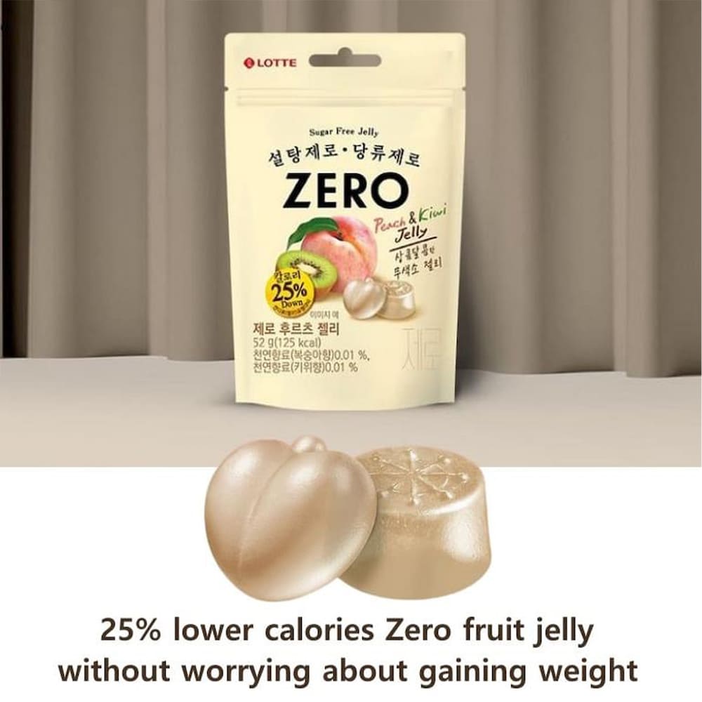 LOTTE Zero Peach & Kiwi Sugar Free Jelly 52g
