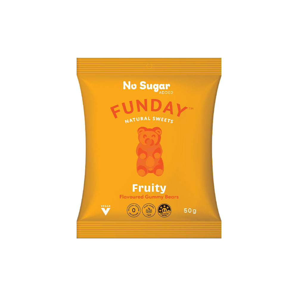 Funday Sweet Fruity Flavoured Vegan Gummy Bears 50g