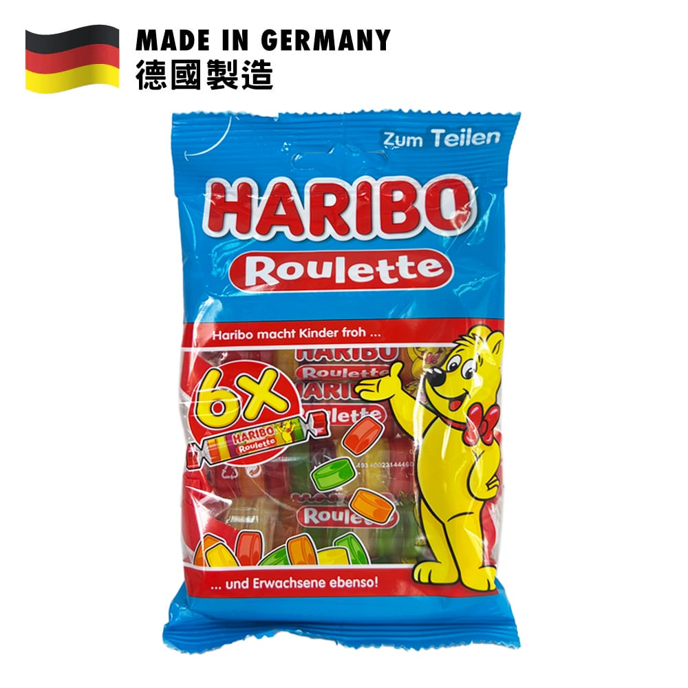 Haribo Roulette Mixed Fruit Candy Roll 6PCS