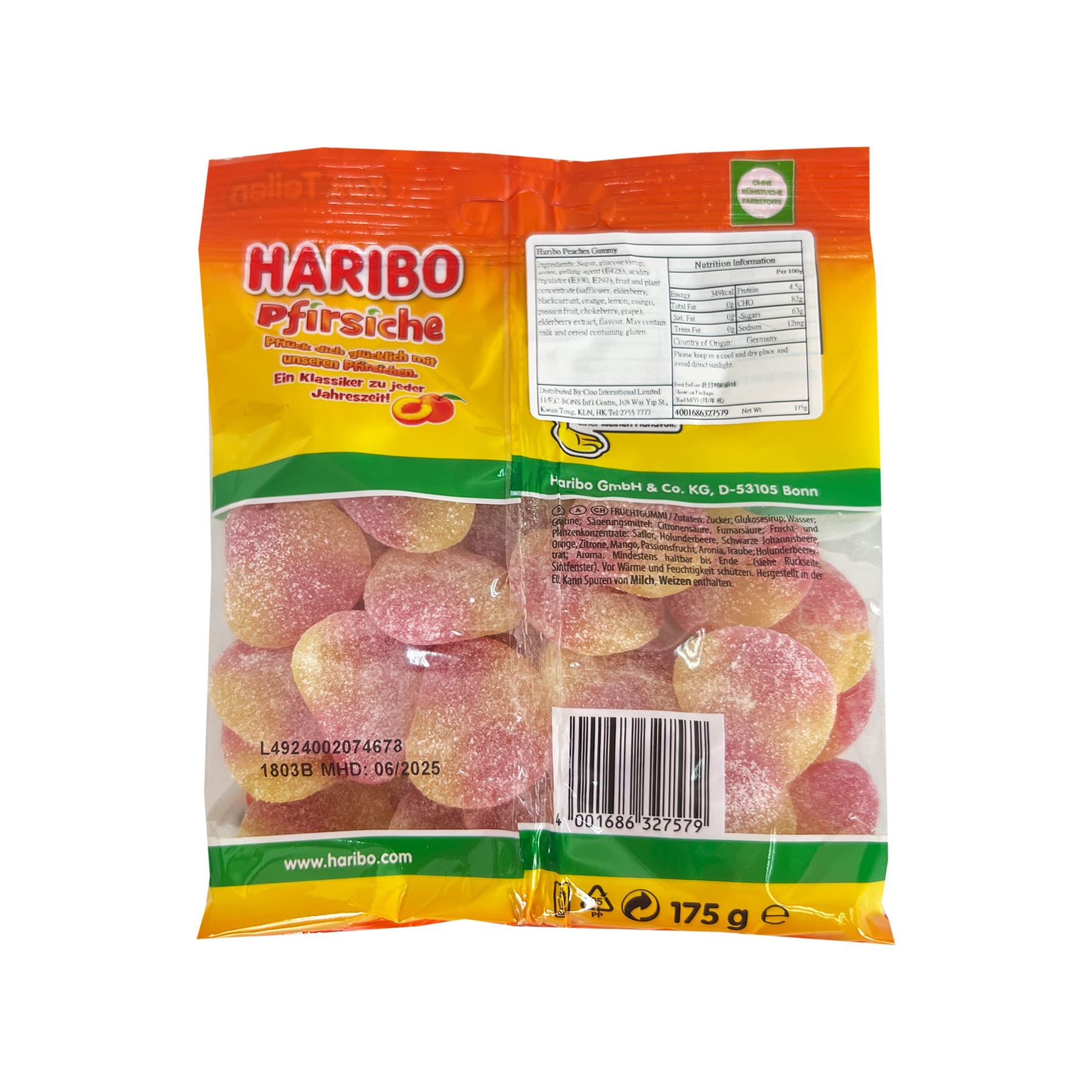 Haribo Peach Gummy 175g