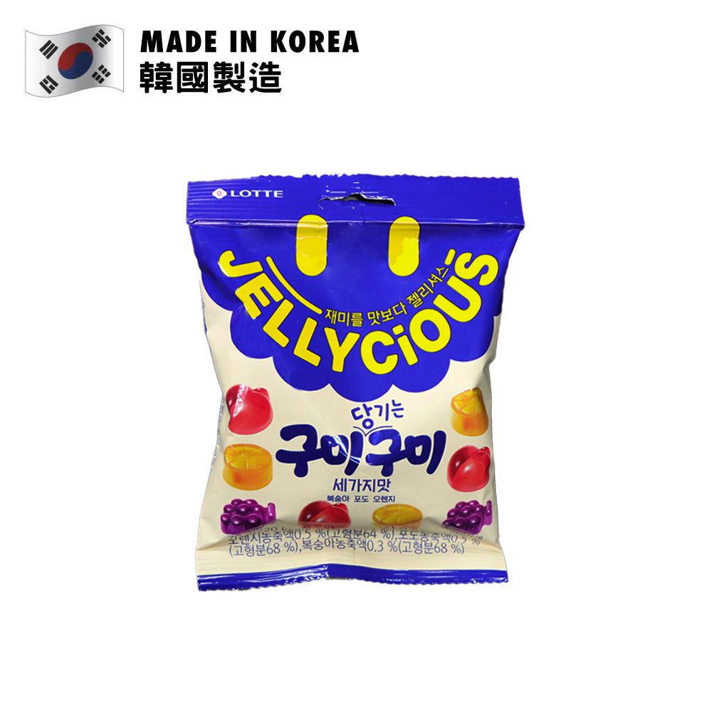 Lotte Jellycious Mixed Fruit Flavored Gummies 70g