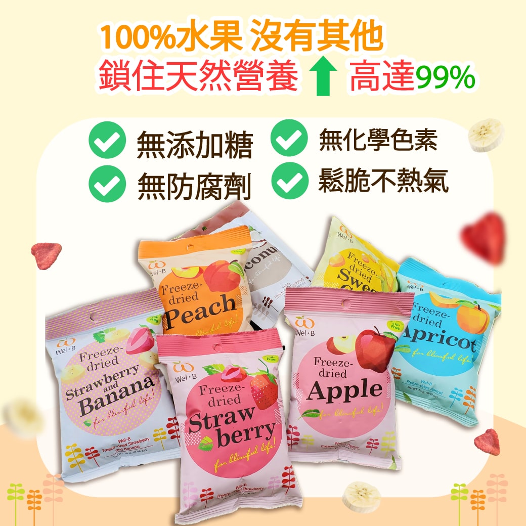 Wel B 幼兒100%天然凍乾蘋果脆片(無添加糖) 12g