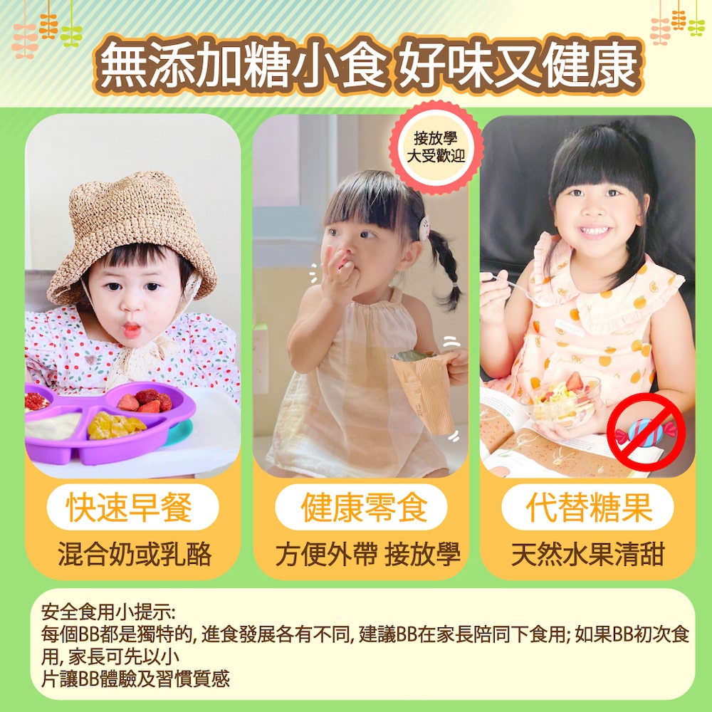Wel B 幼兒100%天然凍乾士多啤梨脆片(無添加糖) 14g