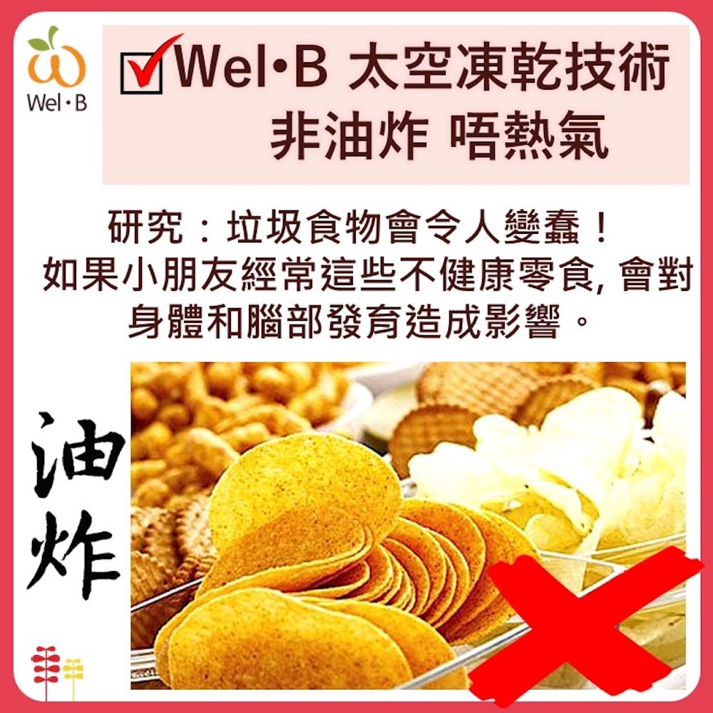 Wel B 幼兒100%天然凍乾蘋果脆片(無添加糖) 12g