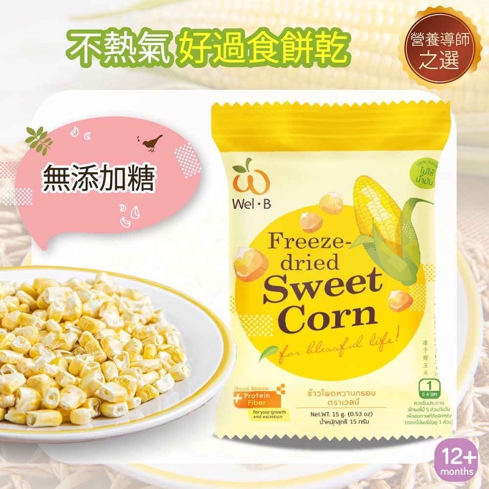 Wel B Toddler Freeze Dried Natural Sweet Corn Fruit Chips 14g