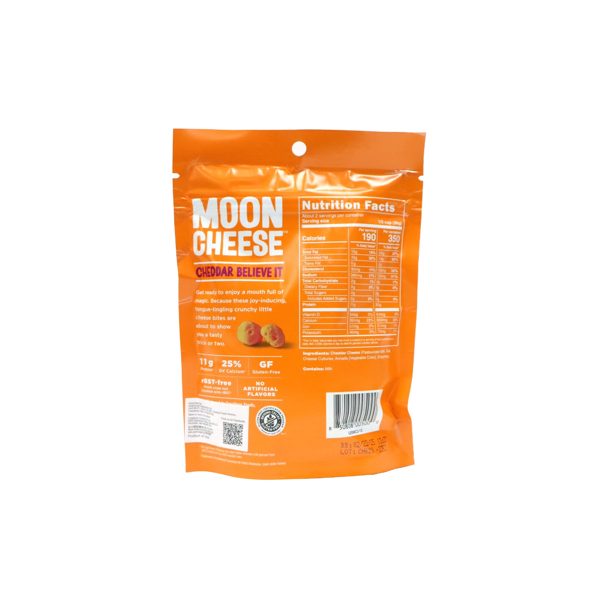 Moon Cheese Cheddar Believe It 2oz (56.7g)