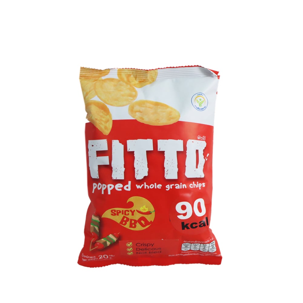 Fitto Popped Whole Grain Chips Spicy BBQ Flavour 20g