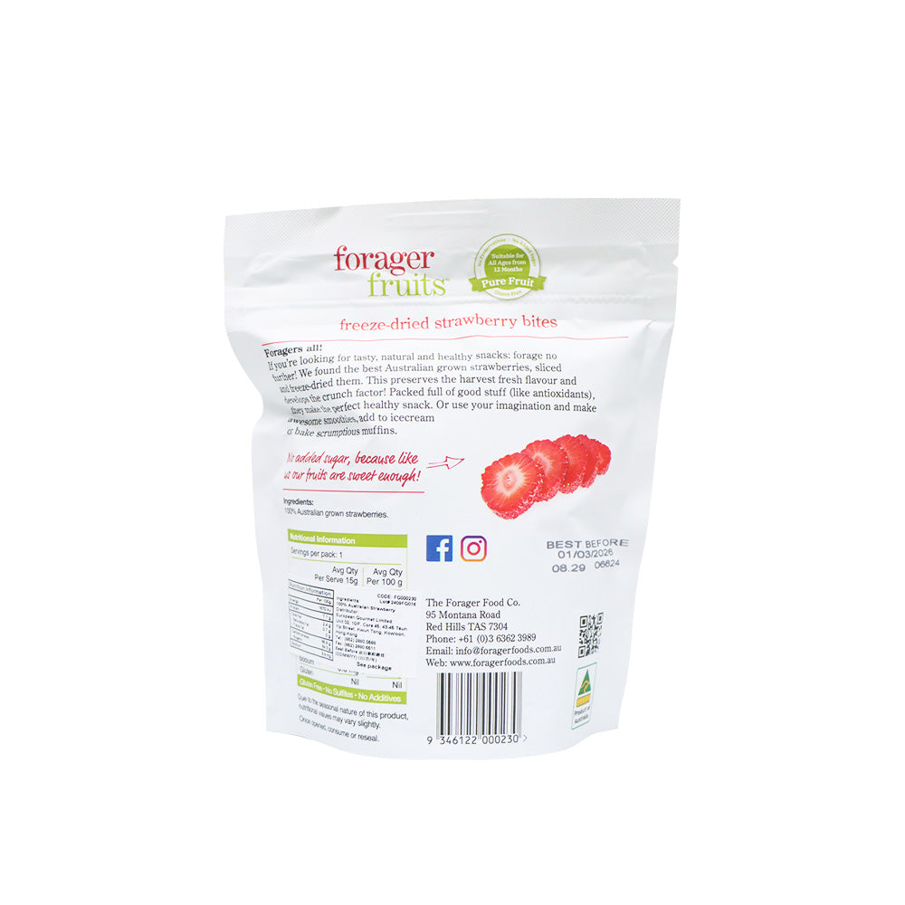 Forager Fruits Freeze Dried Strawberries 15g