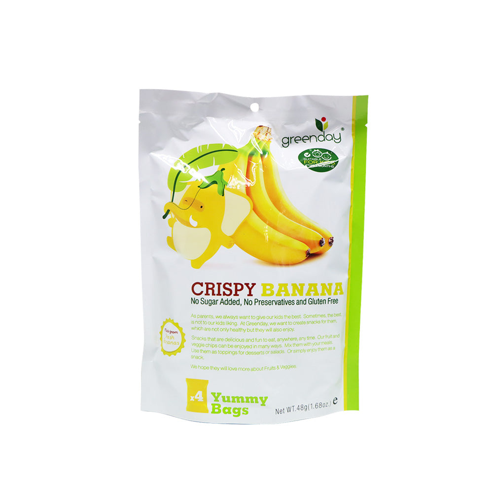 Greenday Happy Fruit Farm Crispy Banana (12g x 4 Bags)