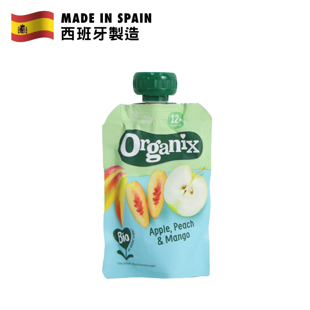 Organix 蘋果、桃和芒果蓉 100克
