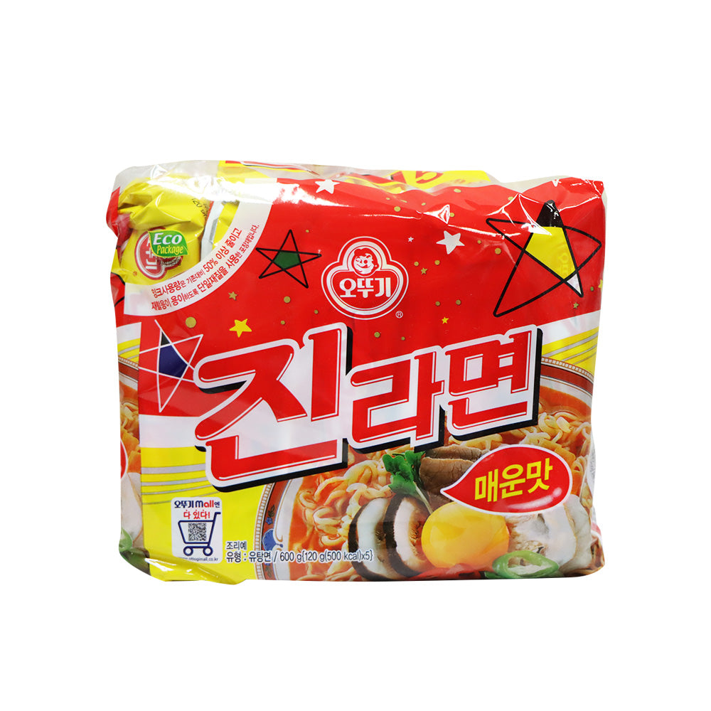 Ottogi Jin Instant Noodles (Spicy) 5 Packs 600g