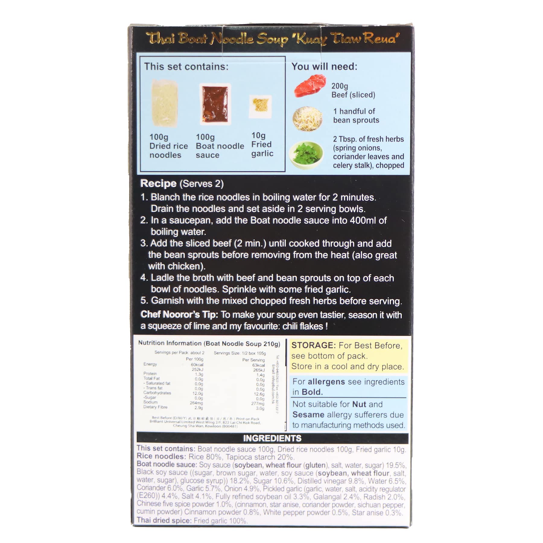 Blue Elephant Cooking Set Boat Noodle Soup 200g