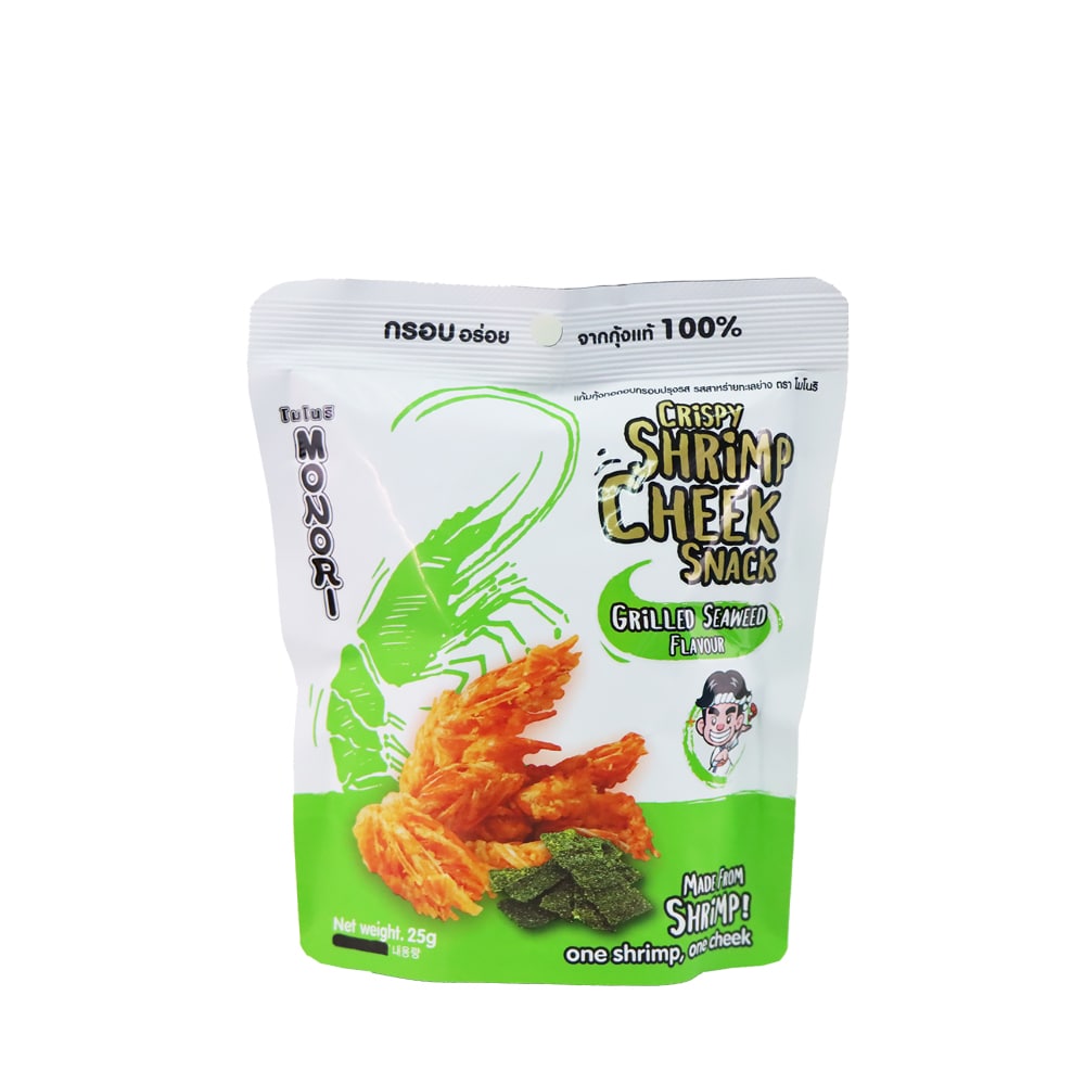 Monori Crispy Shrimp Cheek Snack Seaweed Flavour 25g