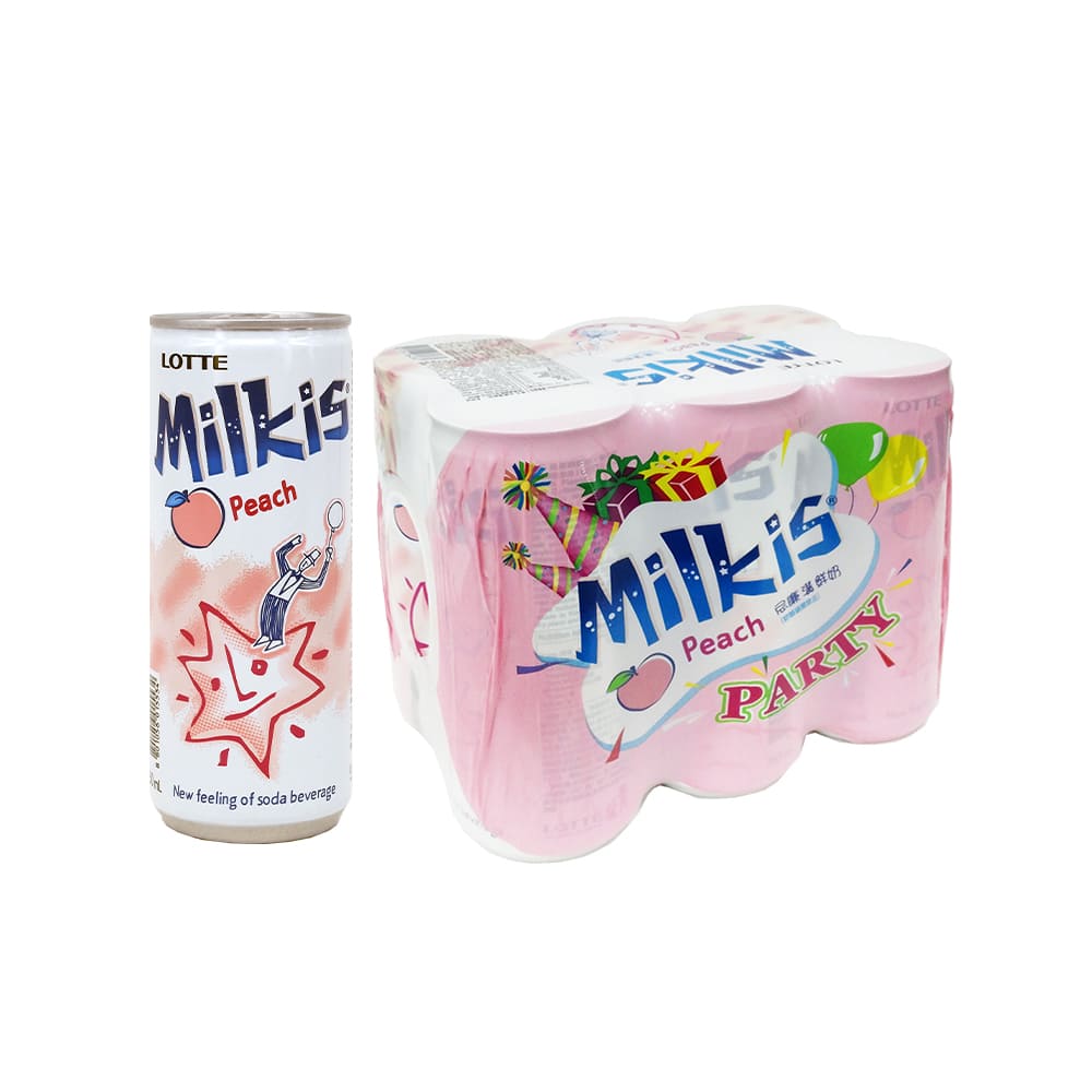LOTTE Milkis Peach Flavor 250ml x 6 cans