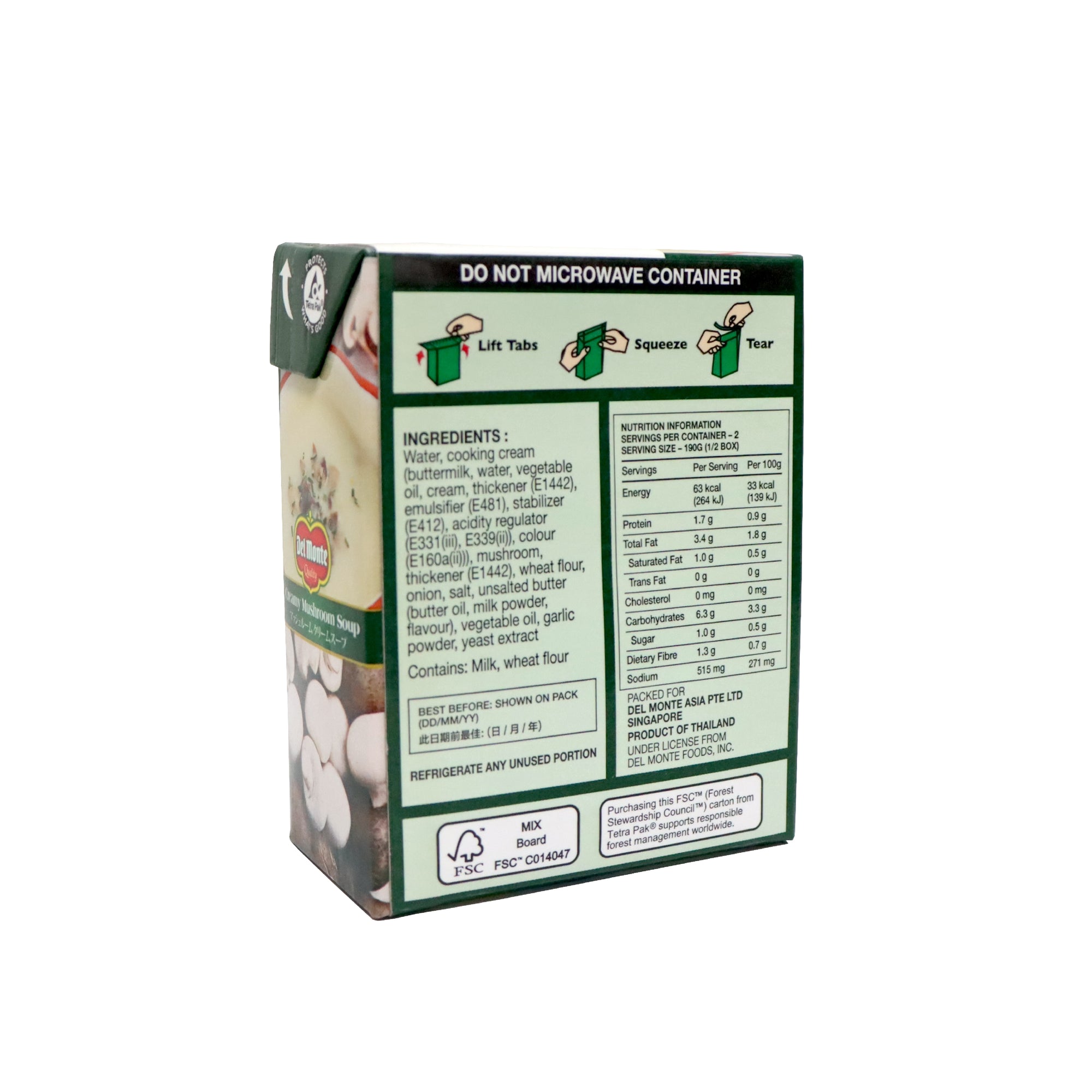 Del Monte Tetra Pack Creamy Mushroom Soup 380g