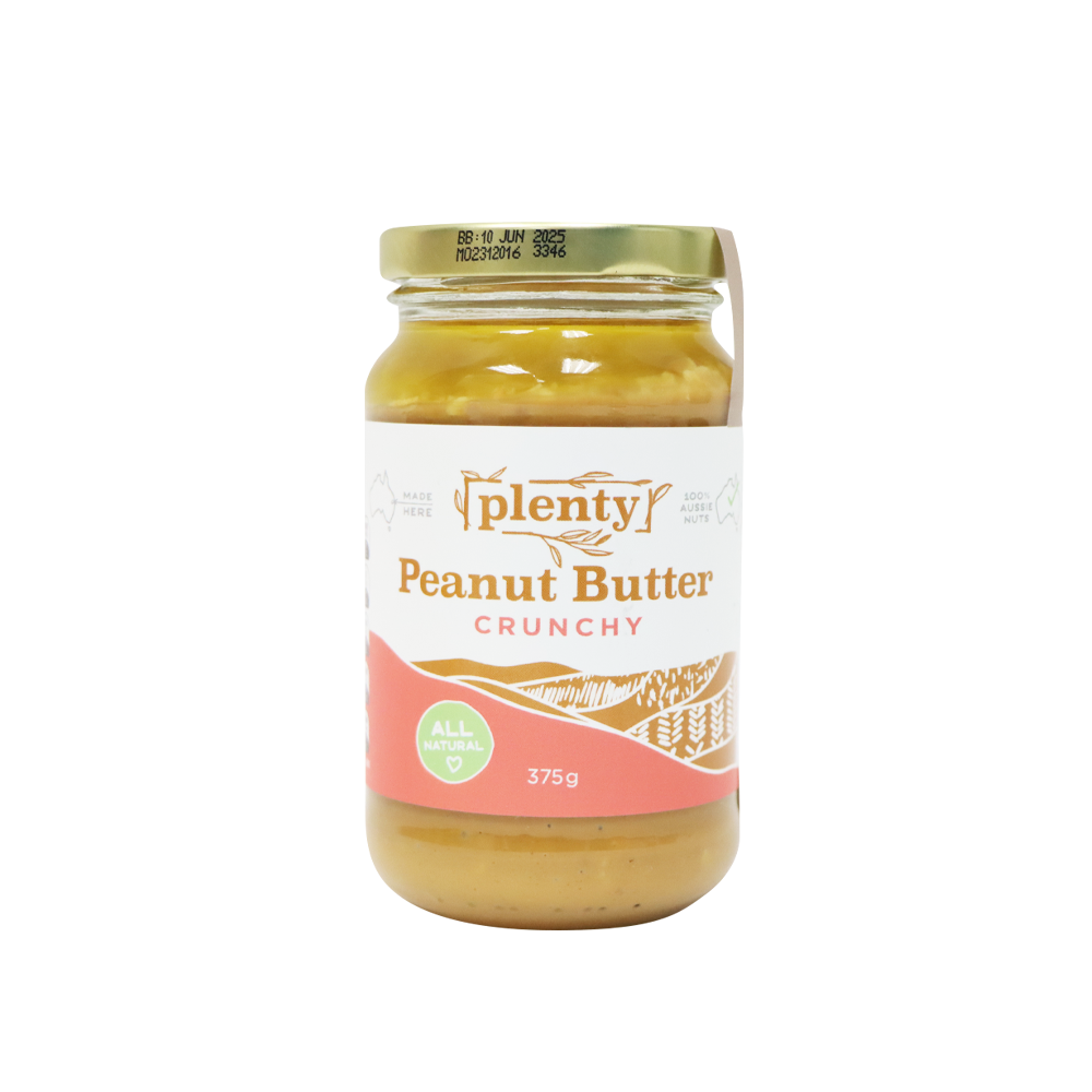 Plenty 100% Australian Peanut Butter Crunchy 375g