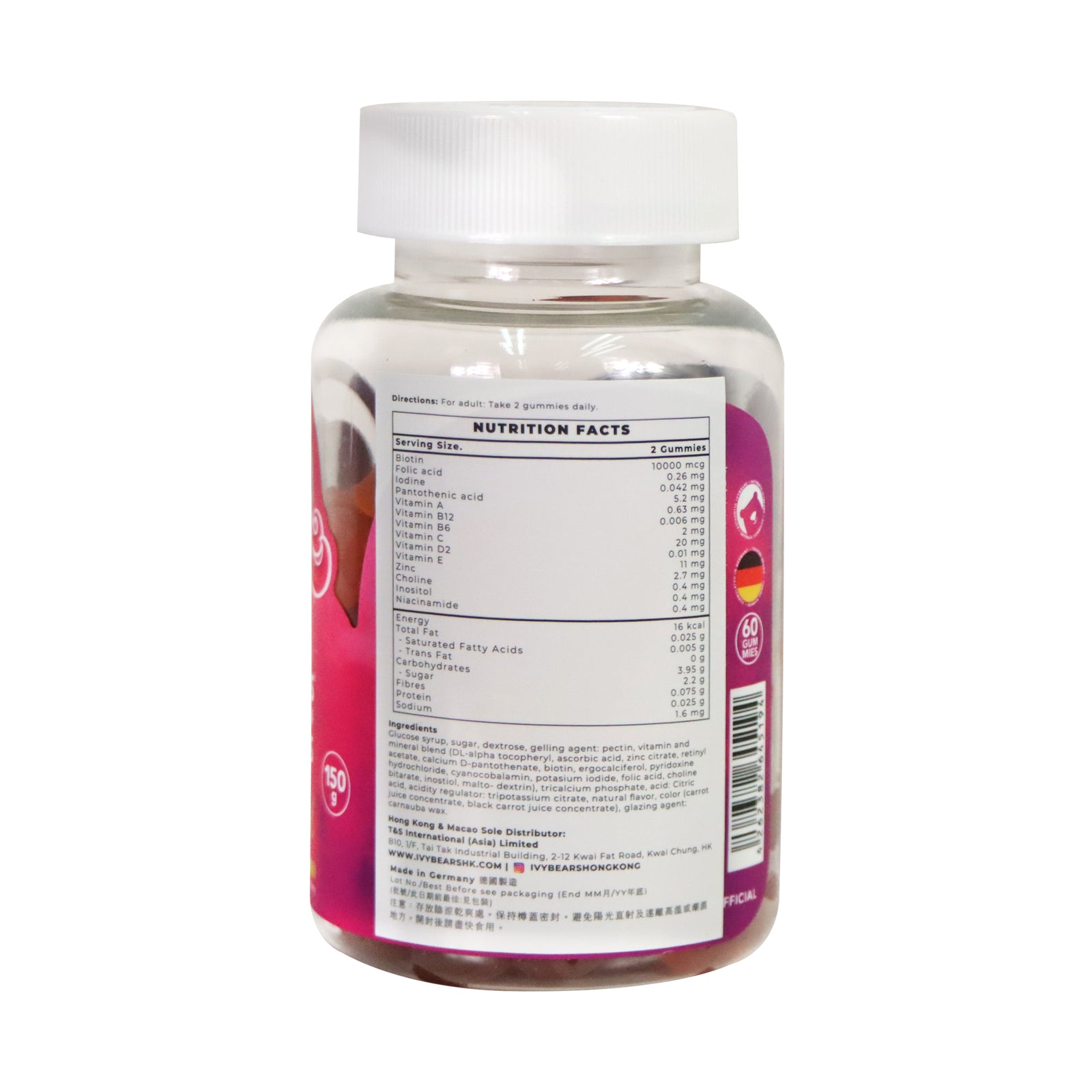 IVYBEARS Professional Women's Hair Vitamin 60 Gummies