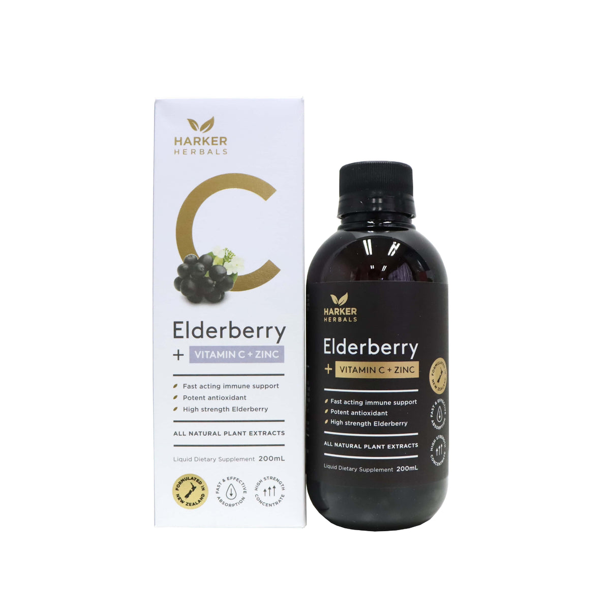 Harker Herbal 維他命C+接骨木果膳食補充飲 200毫升