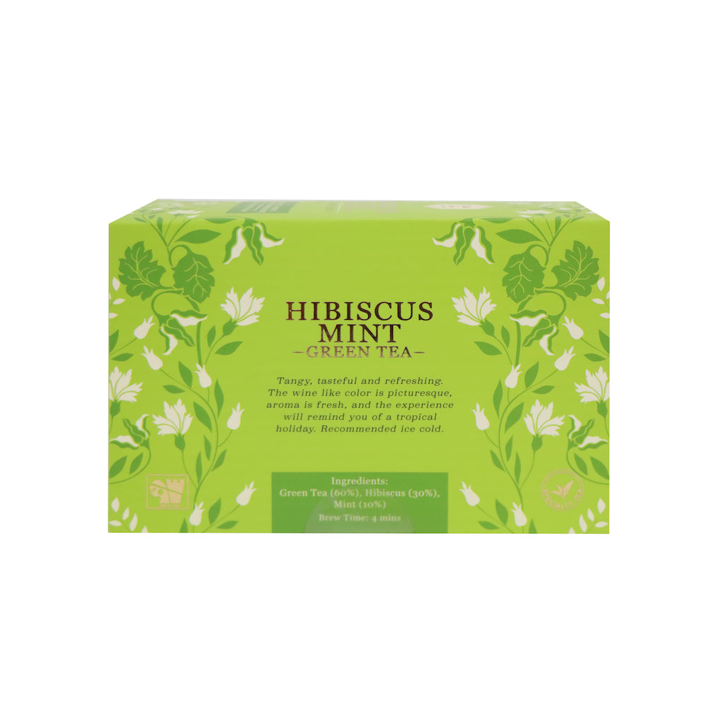 Mittal Teas Hibiscus Mint Green Tea (20 Eco Friendly Bags)
