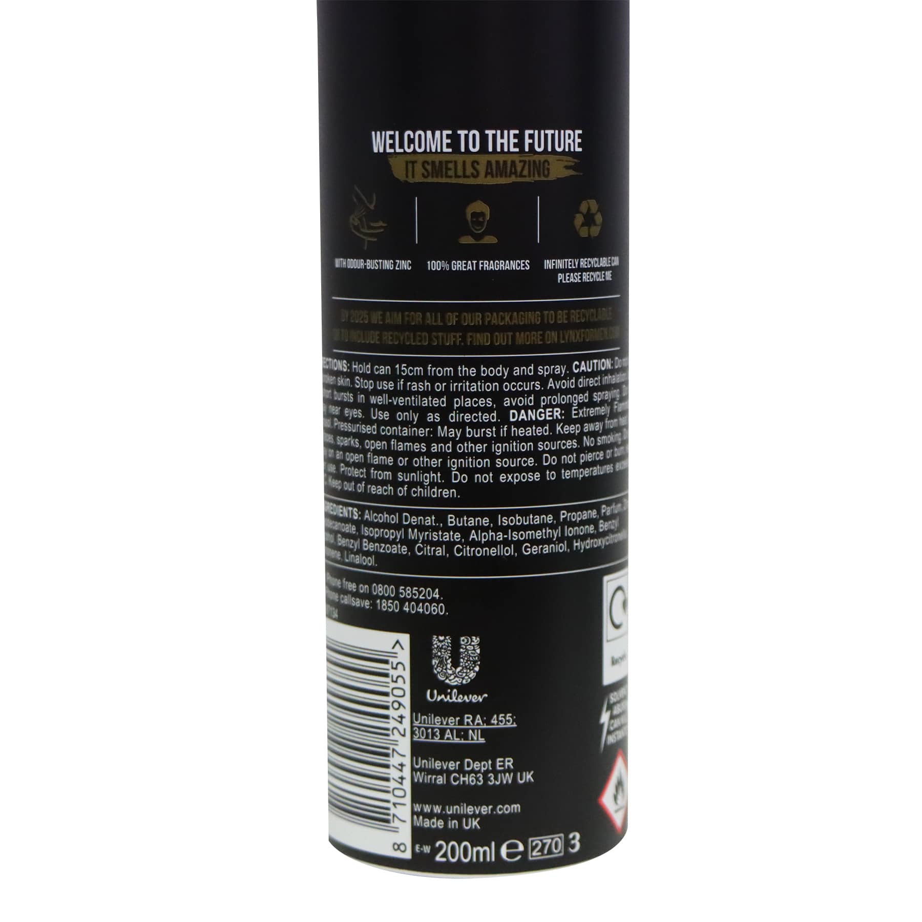 Lynx Deodorant Body Spray 200ml (Gold)