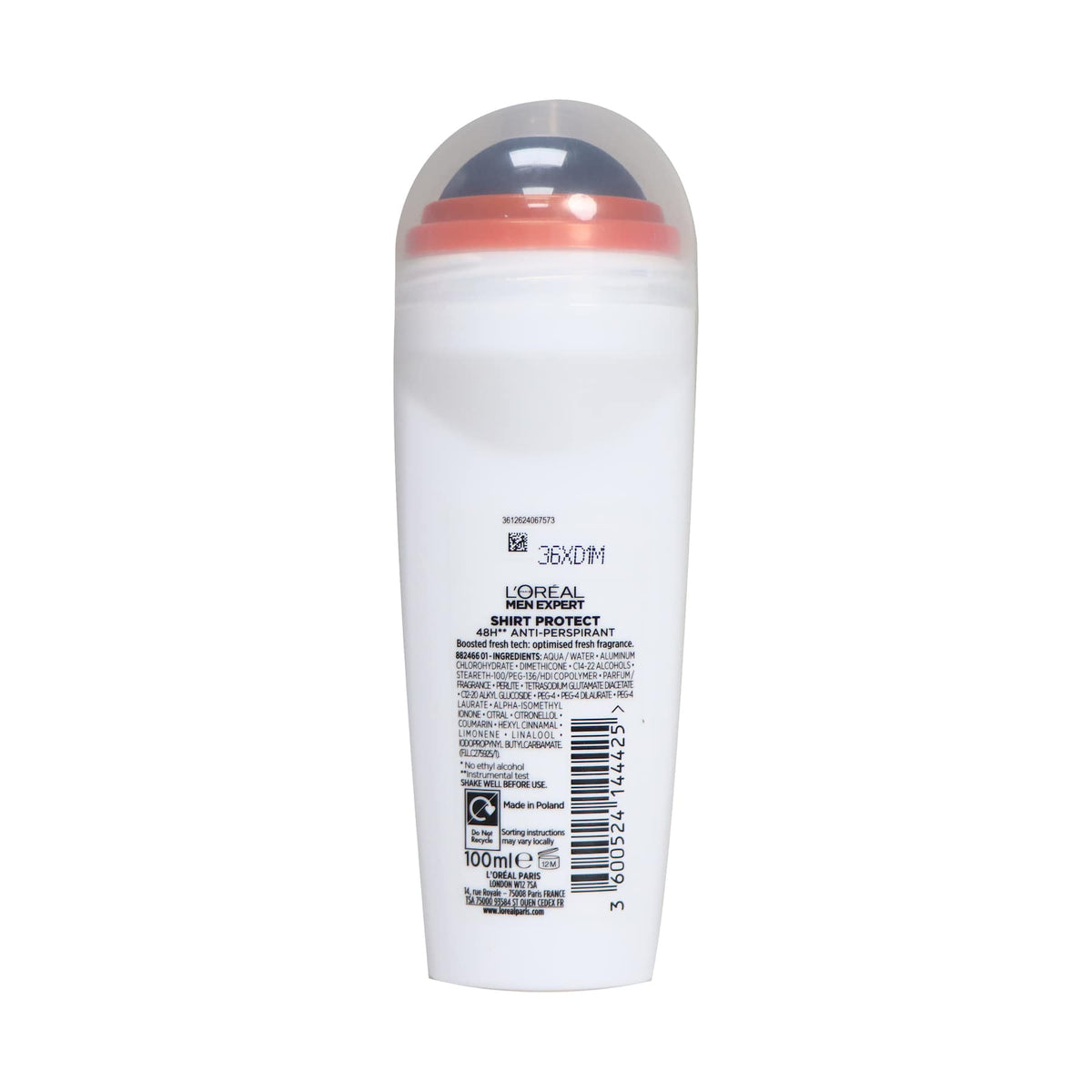 L'Oreal Paris Men Expert 無痕防護48小時持效走珠男士止汗劑 100毫升