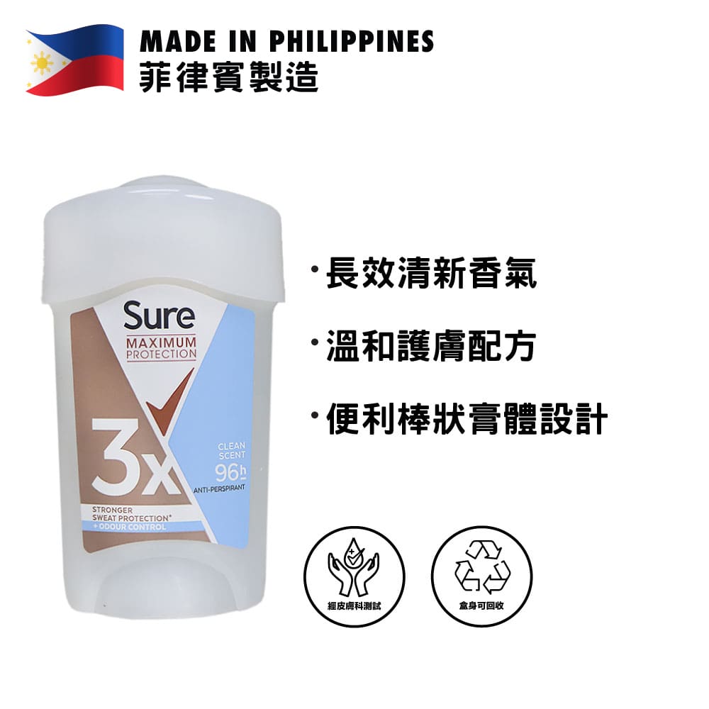 Sure 96小時極效保護清新抑味止汗膏 女用 45毫升